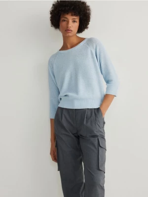 Reserved - Gładki sweter - jasnoniebieski