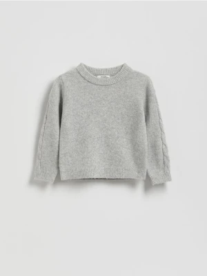 Reserved - Gładki sweter - jasnoszary