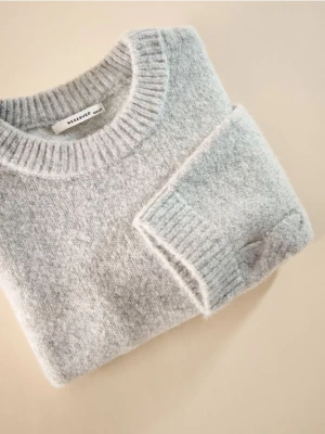 Reserved - Gładki sweter - jasnoszary