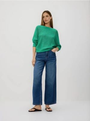 Reserved - Gładki sweter - jasnozielony