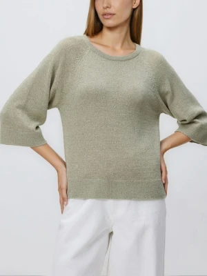 Reserved - Gładki sweter - jasnozielony