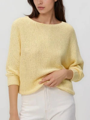 Reserved - Gładki sweter - jasnożółty