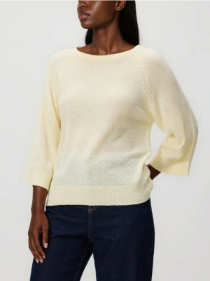 Reserved - Gładki sweter - jasnożółty