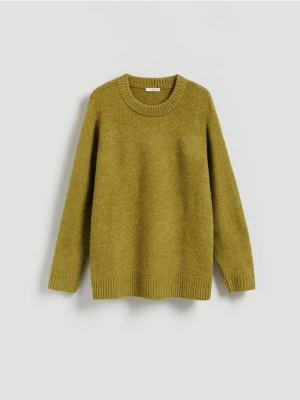 Reserved - Gładki sweter - oliwkowy