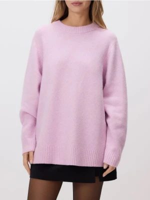Reserved - Gładki sweter - różowy