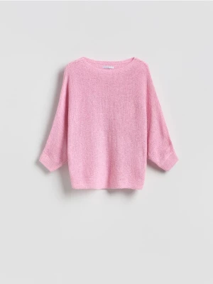 Reserved - Gładki sweter - różowy