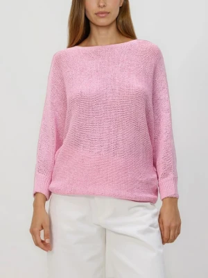 Reserved - Gładki sweter - różowy
