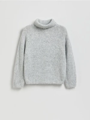 Reserved - Gładki sweter z golfem - jasnoszary