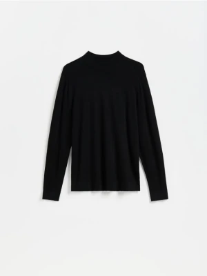 Reserved - Gładki sweter z półgolfem - czarny