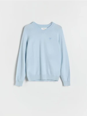 Reserved - Gładki sweter z wiskozą - jasnoniebieski