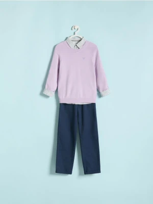 Reserved - Gładki sweter z wiskozą - lawendowy