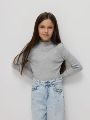 Reserved - Gładki sweter z wiskozy - jasnoszary