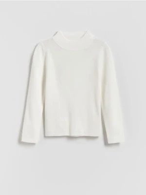 Reserved - Gładki sweter z wiskozy - złamana biel