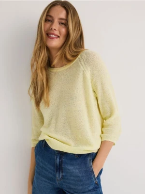 Reserved - Gładki sweter - żółty