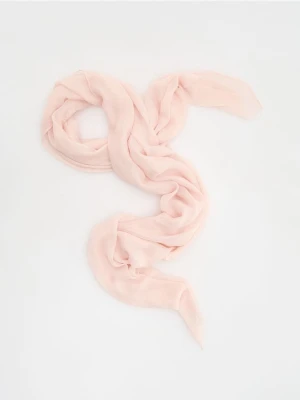 Reserved - Gładki szal z dodatkiem wiskozy - pastelowy róż