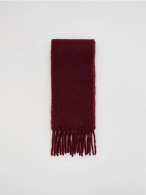 Reserved - Gładki szalik z frędzlami - bordowy