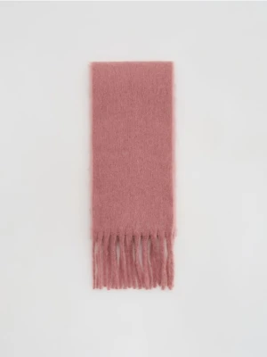 Reserved - Gładki szalik z frędzlami - jasnofioletowy