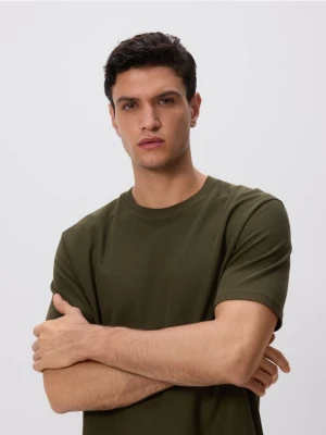 Reserved - Gładki t-shirt comfort fit - oliwkowy