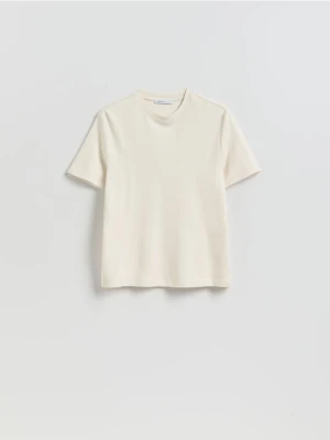 Reserved - Gładki t-shirt - kremowy