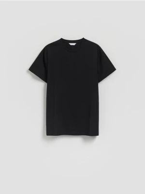 Reserved - Gładki t-shirt regular fit - czarny