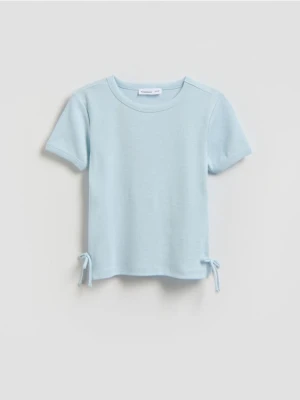 Reserved - Gładki t-shirt z modalem - jasnoniebieski