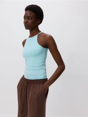 Reserved - Gładki top - jasnoturkusowy