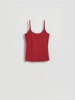 Reserved - Gładki top na ramiączkach - czerwony