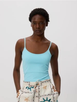 Reserved - Gładki top na ramiączkach - jasnoturkusowy