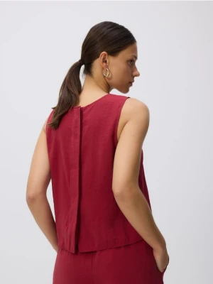 Reserved - Gładki top z modalu - bordowy