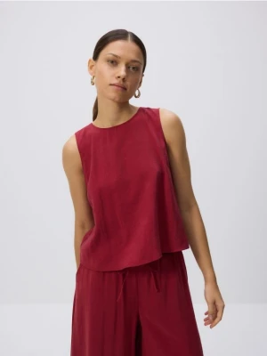 Zdjęcie produktu Reserved - Gładki top z modalu - bordowy
