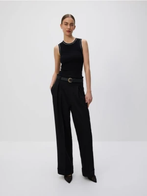 Zdjęcie produktu Reserved - Gładki top z wiskozą - czarny