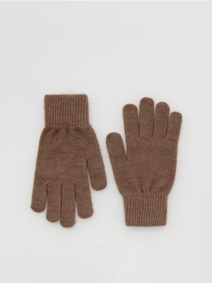 Reserved - Gładkie rękawiczki - brązowy