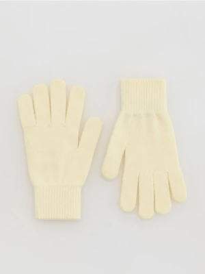 Reserved - Gładkie rękawiczki - złamana biel