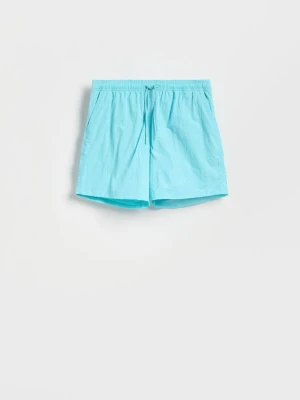 Reserved - Gładkie szorty plażowe - jasnozielony