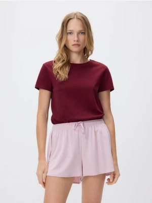 Reserved - Gładkie szorty z modalem - pastelowy róż