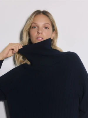 Reserved - Golf w prążek - granatowy