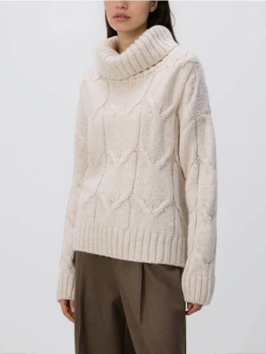 Reserved - Golf z domieszką wełny - kremowy