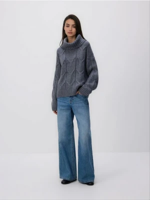 Reserved - Golf z domieszką wełny - szary