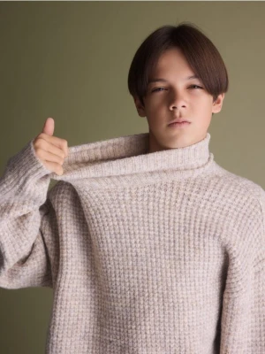 Reserved - Golf z domieszką wełny - złamana biel