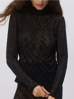 Reserved - Golf z ozdobną aplikacją - czarny