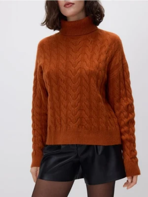 Reserved - Golf z ozdobnym splotem - miedziany