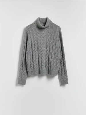 Reserved - Golf z ozdobnym splotem - szary