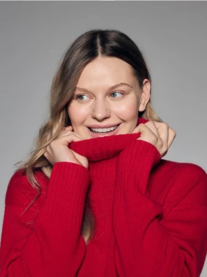 Zdjęcie produktu Reserved - Golf z wełną - czerwony