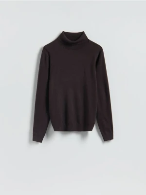 Reserved - Golf z wełny merino - ciemnobrązowy