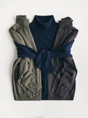 Reserved - Golf z wełny merino - granatowy