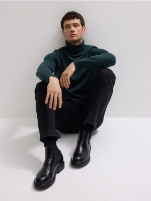 Reserved - Golf z wełny merino - morski