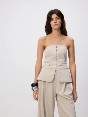 Reserved - Gorsetowy top - beżowy