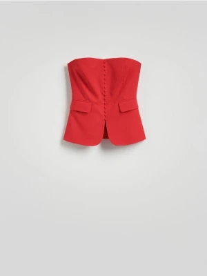 Reserved - Gorsetowy top - czerwony