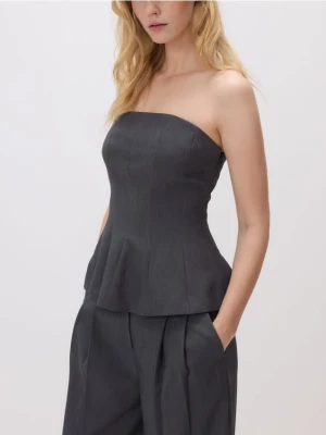 Reserved - Gorsetowy top - jasnoszary