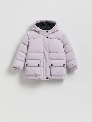 Reserved - Gumowana kurtka z kapturem - lawendowy